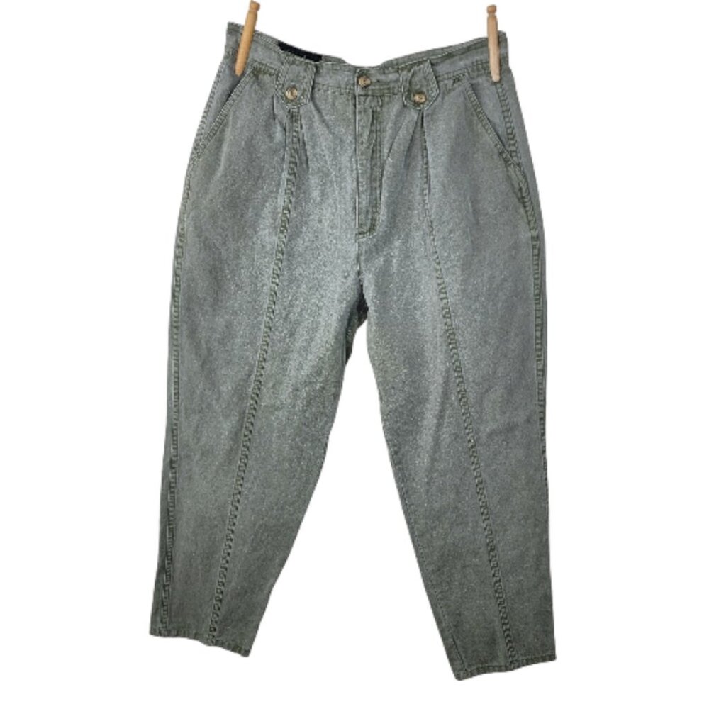 Vintage 90s Mom Jeans Relaxed Fit High Waisted Women's Size 14 16 30x26 Green